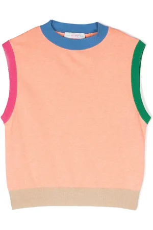 There Was One Kids Colour-block knitted vest