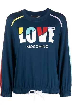 Love Moschino heart-print Cotton Sweatshirt - Farfetch