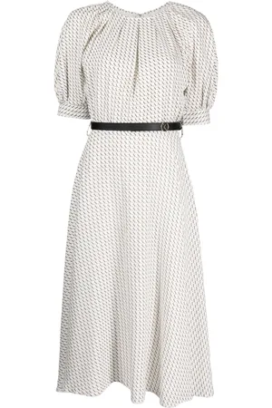 Saiid Kobeisy Flared monogram pattern cotton dress