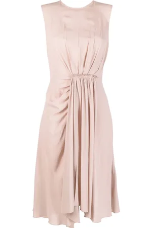 BLANCA Gathered-detail sleeveless dress
