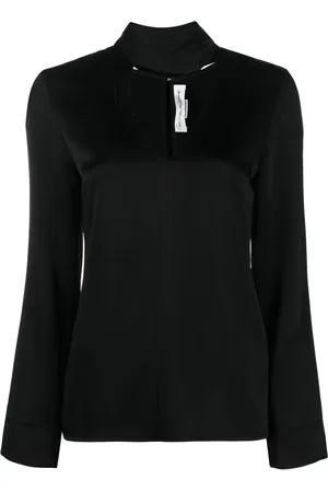 Victoria Beckham V-neck fringed satin blouse