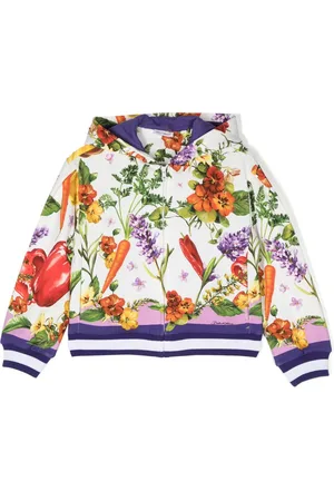 All over logo print cotton hoodie - Dolce & Gabbana - Girls