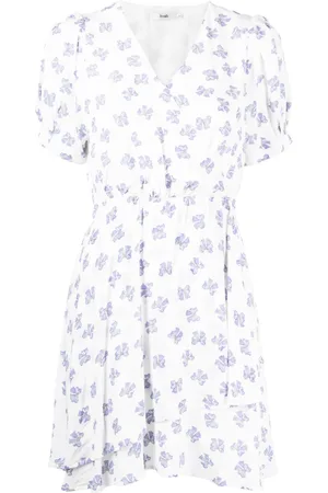 B+AB Bow-print wrap-design dress