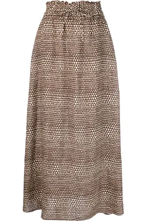MASSIMO ALBA Graphic-print linen skirt