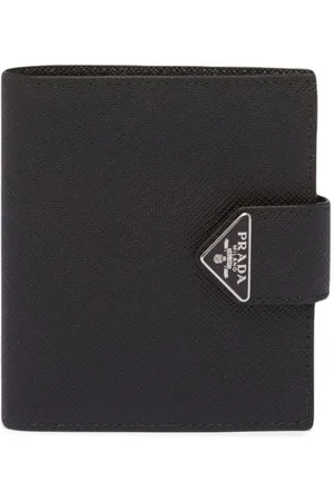 Prada Saffiano logo-plaque wallet