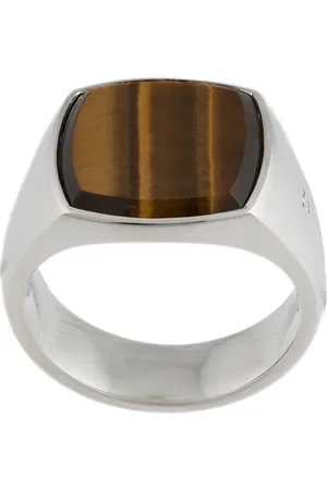 TOM WOOD Cushion tiger eye medium ring