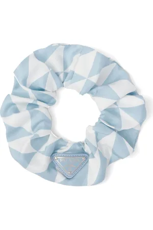 Prada Triangle-logo twill scrunchie