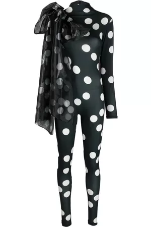 Atu Body Couture Women Jumpsuits - Bow-detail polka-dot jumpsuit