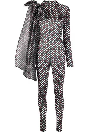 Atu Body Couture Women Jumpsuits - Bow-detail polka-dot jumpsuit
