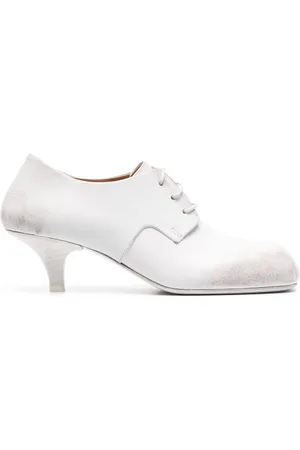 MARSÈLL Square-toe lace-up leather pumps