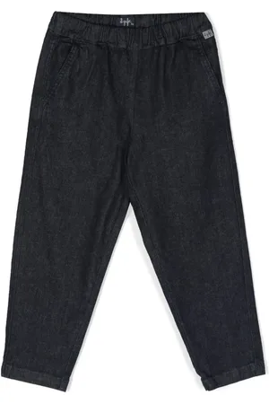 Il gufo Elasticated-waistband straight-leg jeans