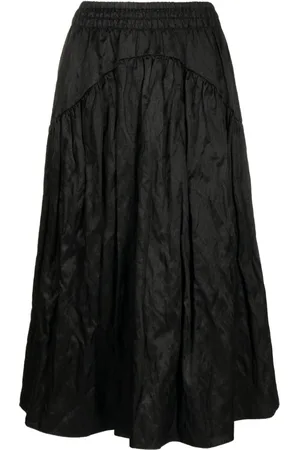 Vince Elasticated-waist gathered midi skirt