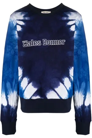 WALES BONNER Tie-dye logo-embroidered sweatshirt