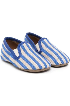 PèPè Stripe linen slip-on shoes