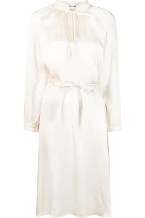 YVES SALOMON Long-sleeve wraparound silk dress