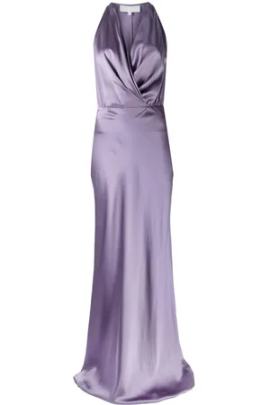 Michelle Mason Draped halterneck gown dress