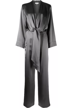 Michelle Mason Women Kimonos - Tie-front kimono jumpsuit