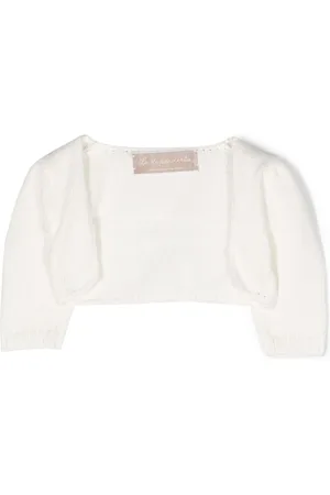 LA STUPENDERIA Cropped long-sleeve knitted cardigan