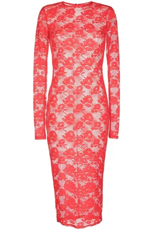 FLEUR DU MAL Rosalia lace midi dress