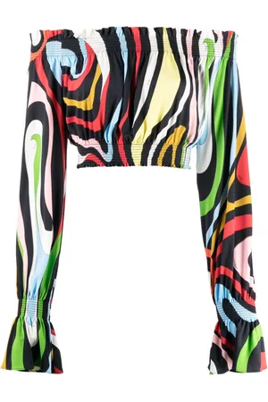 Puccini Marmo-print crop top