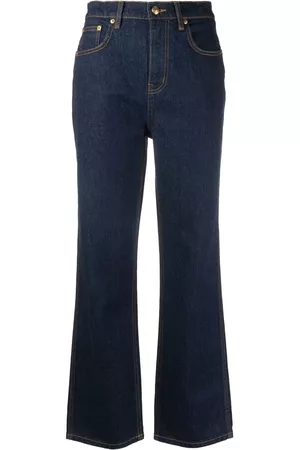 Tory Burch Women Straight High Rise Jeans - High-waist straight-leg jeans