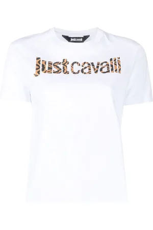 Roberto Cavalli Animal-print-logo T-shirt