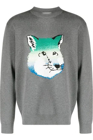 Maison Kitsuné Vibrant Fox Head intarsia pullover