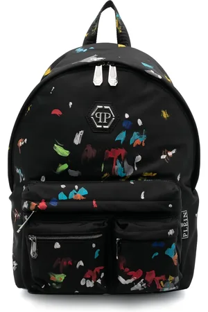 Plein Sport Tiger Head-motif Debossed Backpack - Black