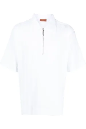 Corneliani chevron-knit zip-up Polo Shirt - Farfetch