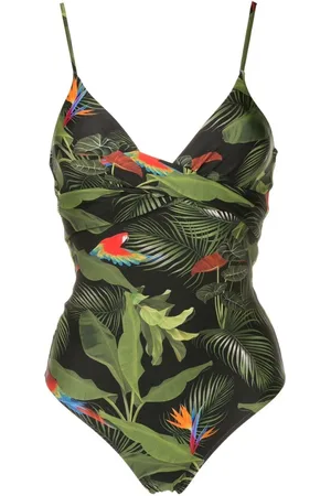 Lygia & Nanny Bianca leaf-print swimsuit