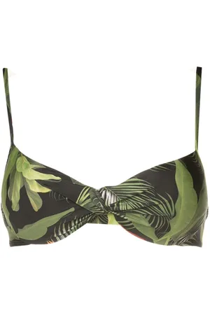 Lygia & Nanny Cassis leaf-print bikini top