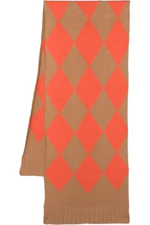 La DoubleJ Argyle-pattern knitted scarf