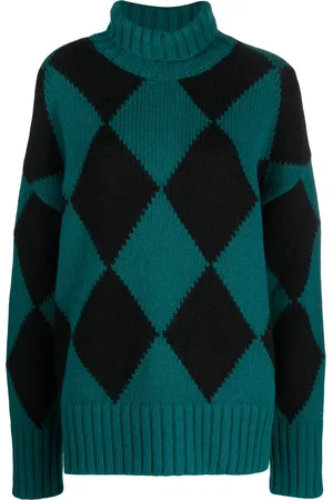 La DoubleJ Argyle roll-neck jumper
