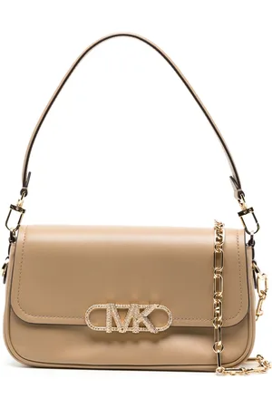 ON SALE* MICHAEL KORS #38459 Taupe Quilted Chain Shoulder Bag