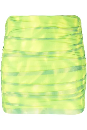 ROTATE Tie dye-print ruched miniskirt