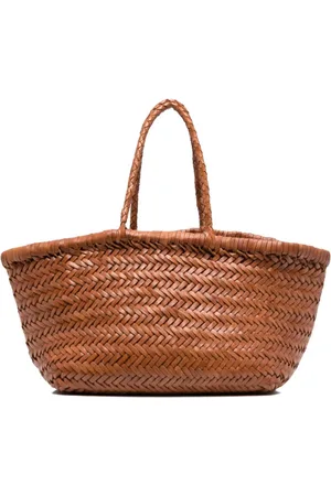 Dragon Diffusion Triple Jump Small woven leather tote
