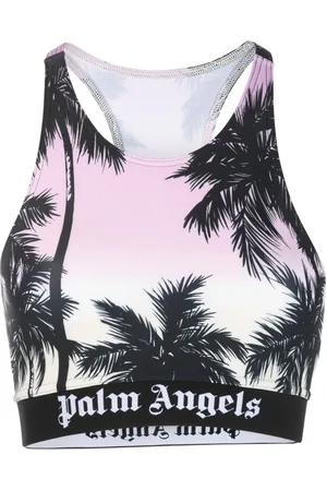 Palm Angels Palm tree-print crop top