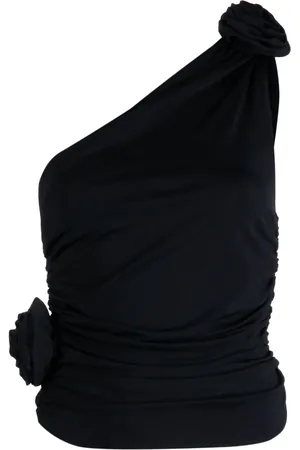 MAGDA BUTRYM Flower embellished one-shoulder top