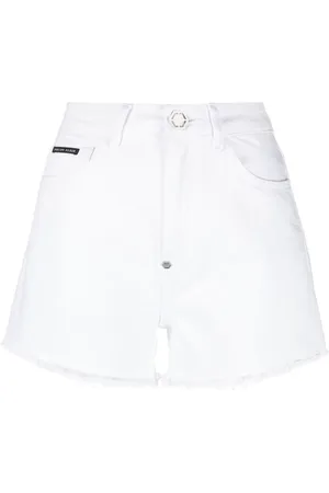 Philipp Plein Raw-edge denim shorts