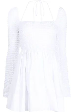Staud Cassidy smocked stretch-cotton minidress