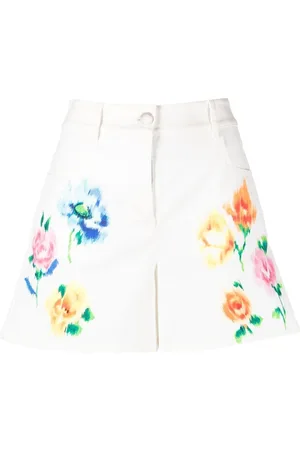 Moschino Floral-print denim shorts