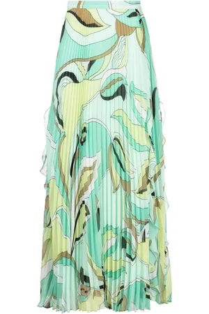 Pinko Abstract-print pleated skirt