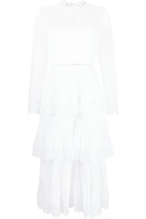 Self-Portrait Chiffon tiered midi dress