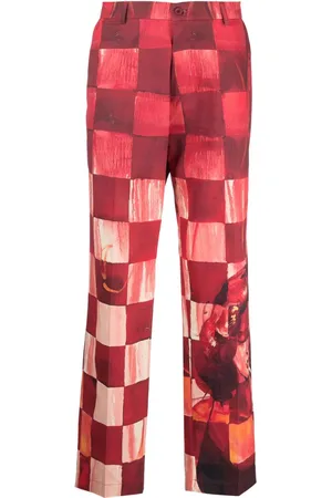 KIDSUPER STUDIOS Chess patchwork cotton corduroy trousers