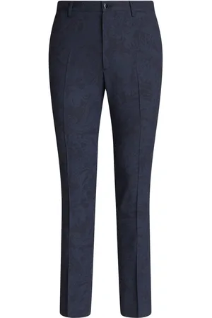 Etro Patterned-jacquard straight-leg trousers