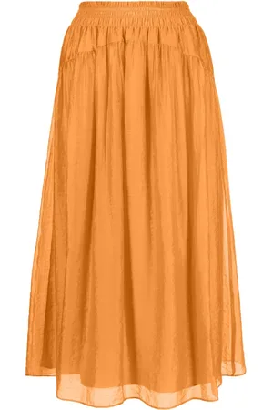 Vince Smocked-waist high-waisted skirt