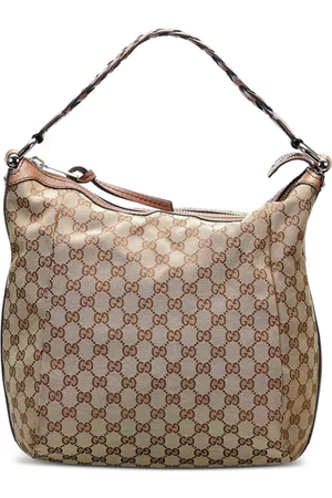 Gucci Women Tote Bags - Bamboo line GG Canvas Bar tote bag