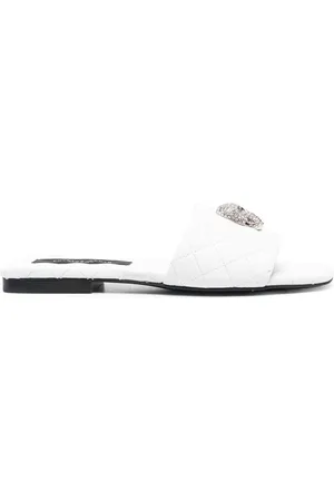 Philipp Plein Crystal-skull matelass?? slides