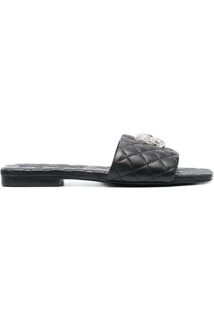 Philipp Plein Crystal-skull matelass?? slides