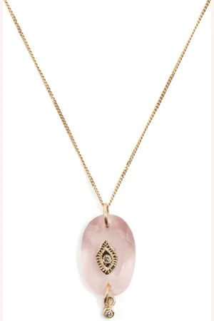 Pascale Monvoisin 9kt yellow gold quartz and diamond necklace